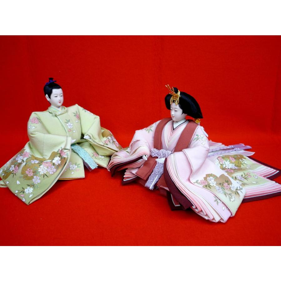名匠の逸品 親王単品☆中サイズ☆尊正作☆QA592-5471九番さくら(小道具・親王台付き)☆お殿様の袖幅３０cm高さ２１cm☆ひな人形