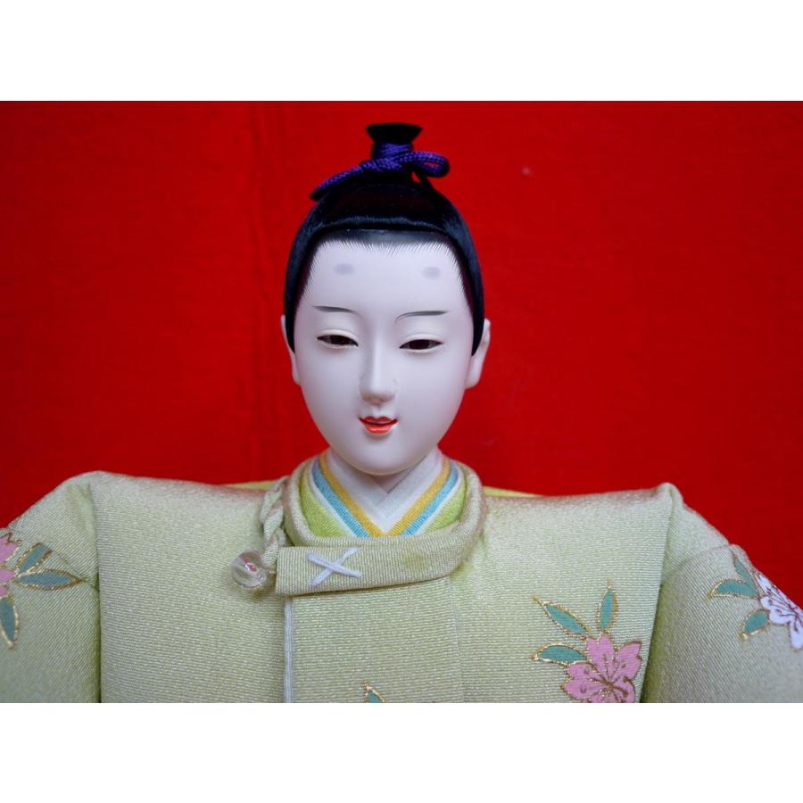 名匠の逸品 親王単品☆中サイズ☆尊正作☆QA592-5471九番さくら(小道具・親王台付き)☆お殿様の袖幅３０cm高さ２１cm☆ひな人形の画像