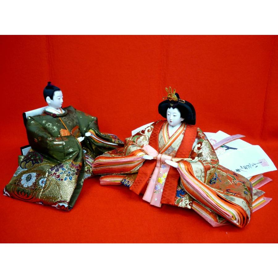 名匠の逸品 親王単品☆大サイズ☆光寛作☆QA770-7204七番翔鶴359 (小道具・親王台付き)☆お殿様の袖幅３５cm高さ２４cm☆ひな人形