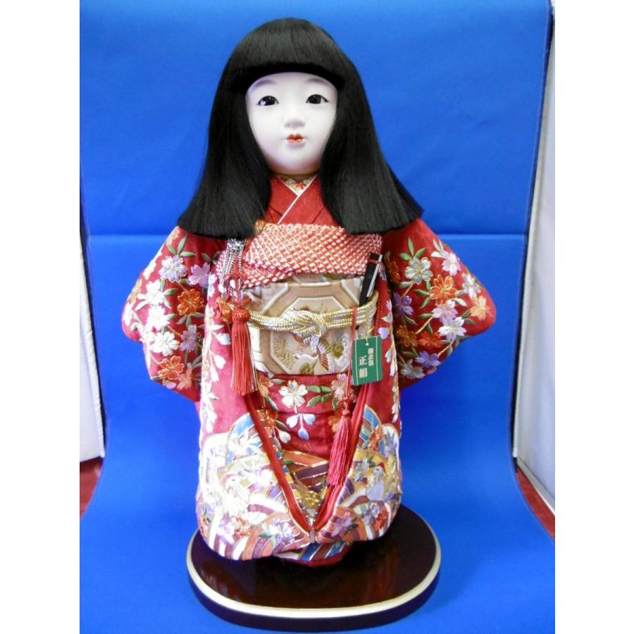 市松人形単品☆１４号 正絹金通し 金彩京刺繍 本仕立 本結び帯　（高さ：約４７ｃｍ）☆雛人形と一緒にお飾り下さい☆ガラスケースは付いておりません