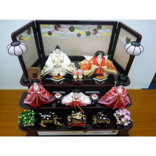 ひな人形☆限定超特価＆送料無料☆三段五人飾り☆横幅75x奥行52x高
