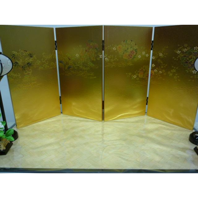 ひな人形☆限定特価＆送料無料☆親王飾り☆横幅６0x奥行３3x高さ３5cm☆秀セット☆黒塗り飾台・金彩を施した金屏風　豪華な金襴衣装着のコンパクトな２人飾_14
