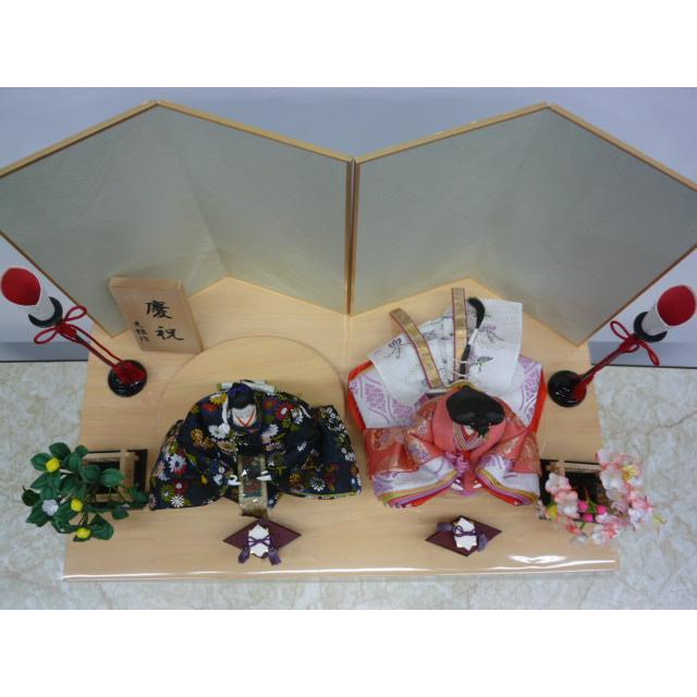 ひな人形☆限定特価＆送料無料☆親王飾り☆横幅５0x奥行３０x高さ４８cm☆楓セット☆高級感のある檜風収納台　シンプルな２人飾_13