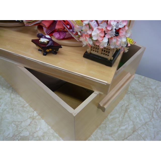 ひな人形☆限定特価＆送料無料☆親王飾り☆横幅５0x奥行３０x高さ４８cm☆楓セット☆高級感のある檜風収納台　シンプルな２人飾_14