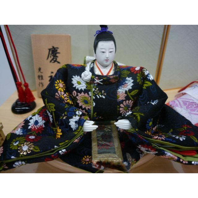 ひな人形☆限定特価＆送料無料☆親王飾り☆横幅５0x奥行３０x高さ４８cm☆楓セット☆高級感のある檜風収納台　シンプルな２人飾_1