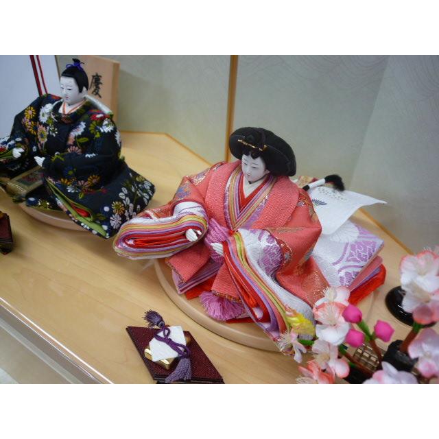 ひな人形☆限定特価＆送料無料☆親王飾り☆横幅５0x奥行３０x高さ４８cm☆楓セット☆高級感のある檜風収納台　シンプルな２人飾_7