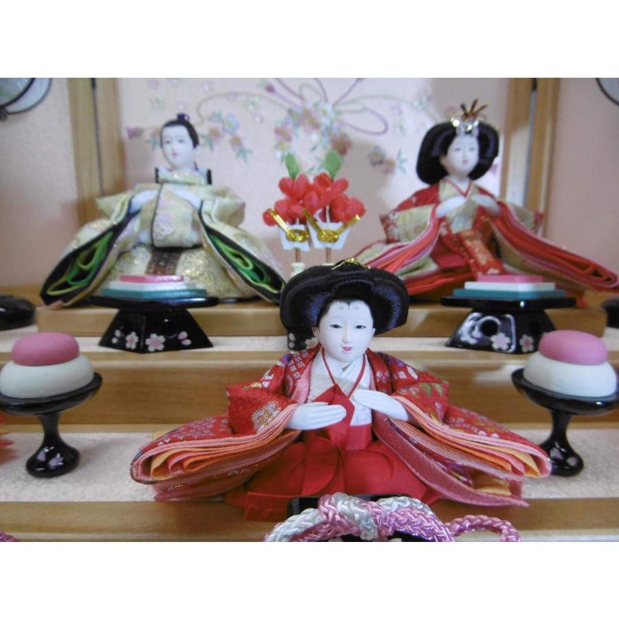 ひな人形☆限定超特価＆送料無料☆低床型三段五人飾り☆横幅60x奥行