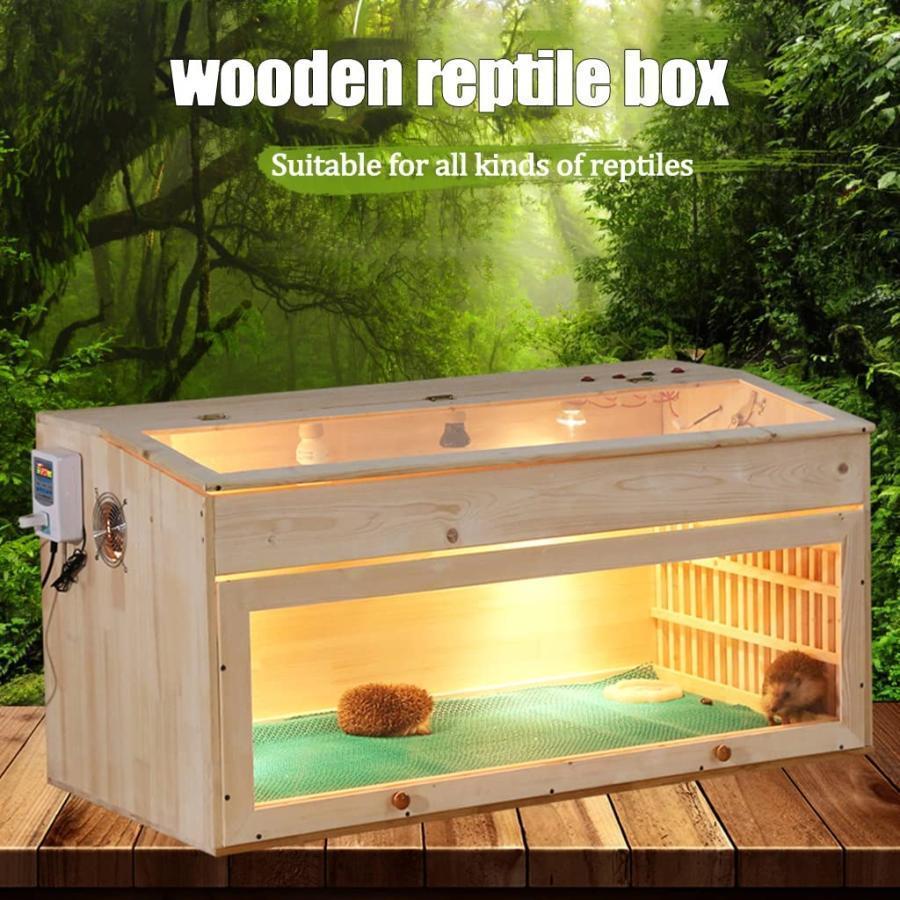 爬虫類の別荘、ペットショップ時計パノラマガラス木箱ビバリウム亀リクガメヤモリヘビテラリウム (Size : 80x40x40cm) 爬虫類の別荘 ペットショップ時計パノラマガラス木箱ビバリウム亀リクガメヤモリヘビテラリウム Size 80x40x40cm