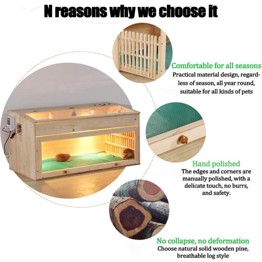 爬虫類の別荘、ペットショップ時計パノラマガラス木箱ビバリウム亀リクガメヤモリヘビテラリウム (Size : 80x40x40cm) 爬虫類の別荘 ペットショップ時計パノラマガラス木箱ビバリウム亀リクガメヤモリヘビテラリウム Size 80x40x40cm