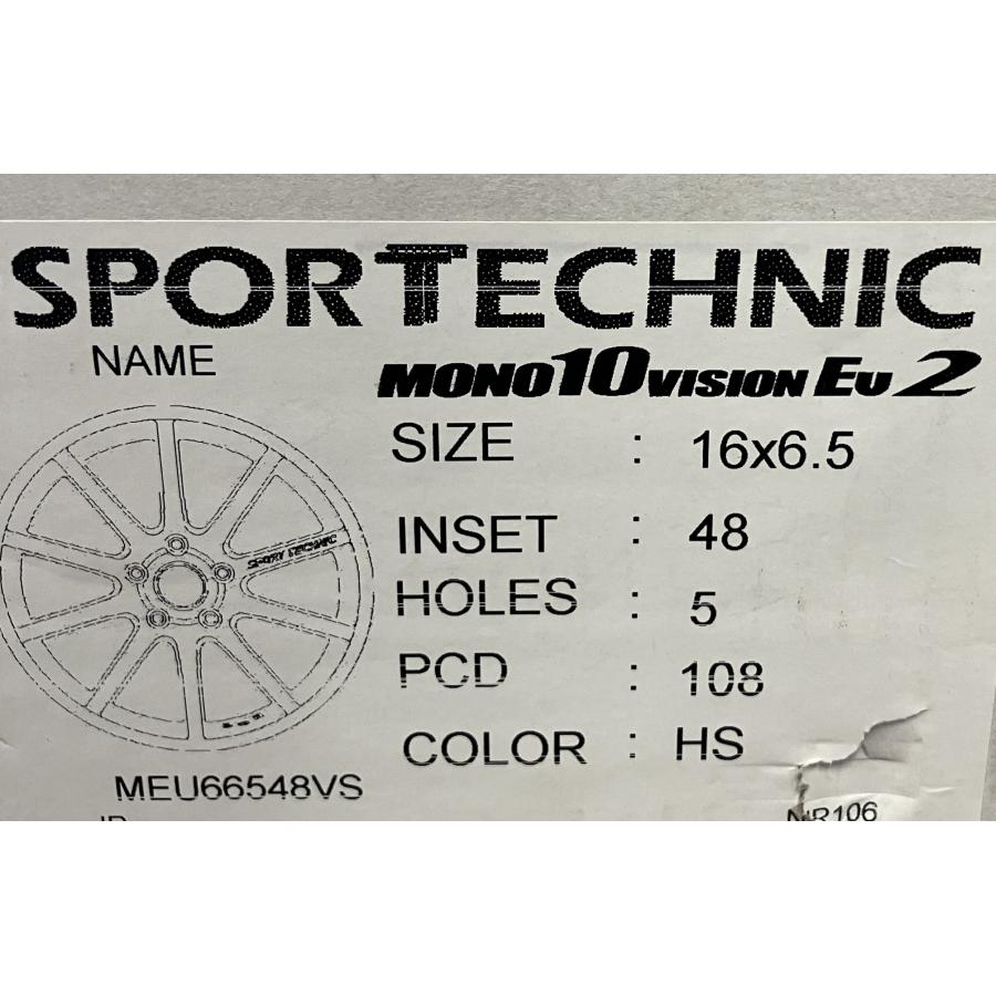 ♪送料込み♪SPORT TECHNIC MONO10 VISION EU2 16×6.5J+48 108/5H 4本セット 『中古品１点限り』｜sekohan170029｜10