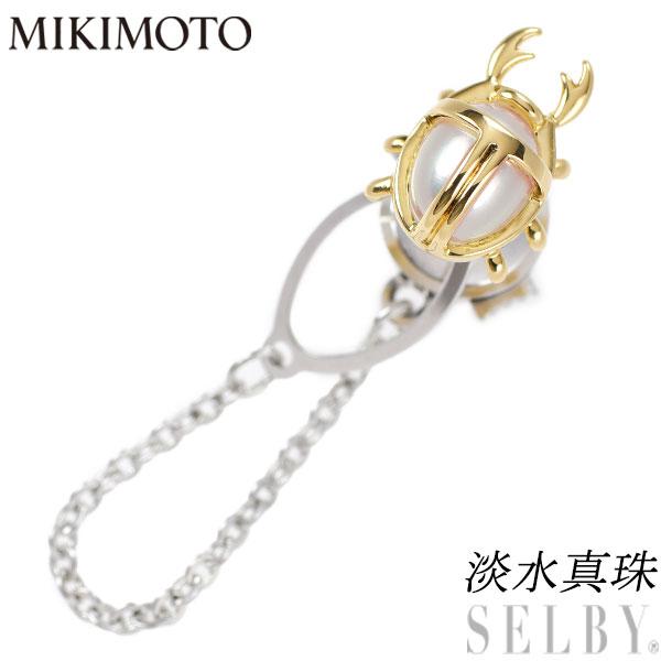 MIKIMOTO ミキモト SV/ K18YG 淡水 真珠/パール ピンブローチ 昆虫 