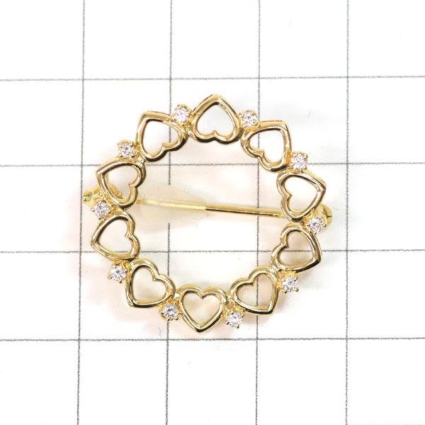 MIKIMOTO ミキモト K18YG ダイヤモンド ブローチ 0.20ct ハート MIKIMOTO ミキモト K18YG ダイヤモンド ブローチ 0.20ct ハート
