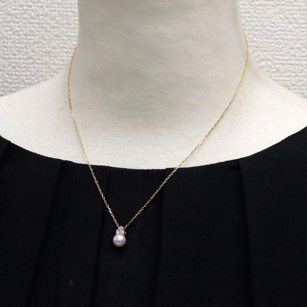 MIKIMOTO ミキモト K18YG アコヤ真珠 ダイヤモンド ペンダント MIKIMOTO ミキモト K18YG アコヤ真珠 ダイヤモンド ペンダント