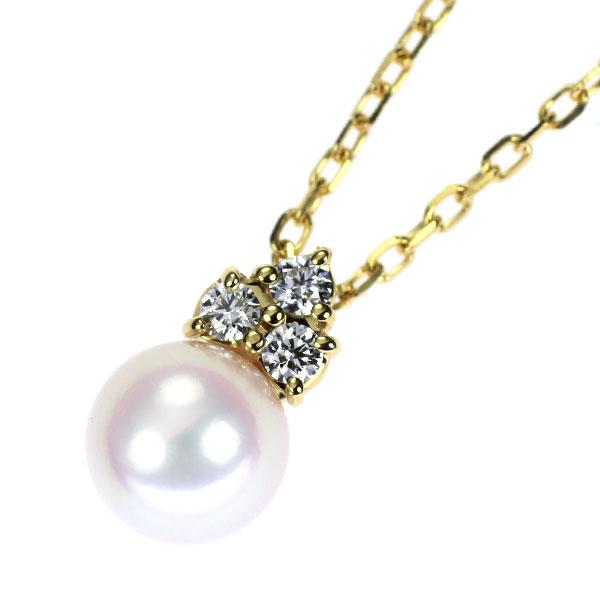 MIKIMOTO ミキモト K18YG アコヤ真珠 ダイヤモンド ペンダント MIKIMOTO ミキモト K18YG アコヤ真珠 ダイヤモンド ペンダント
