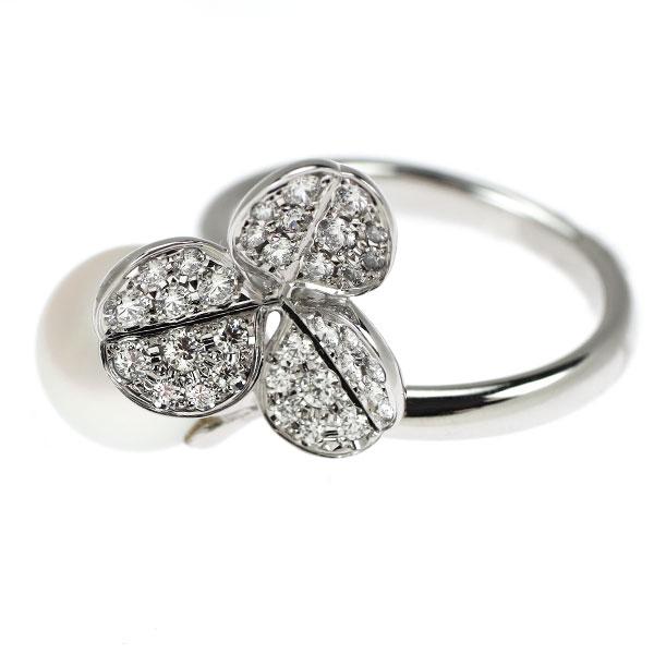 MIKIMOTO ミキモト K18WG アコヤ真珠 ダイヤモンド リング MIKIMOTO ミキモト K18WG アコヤ真珠 ダイヤモンド リング