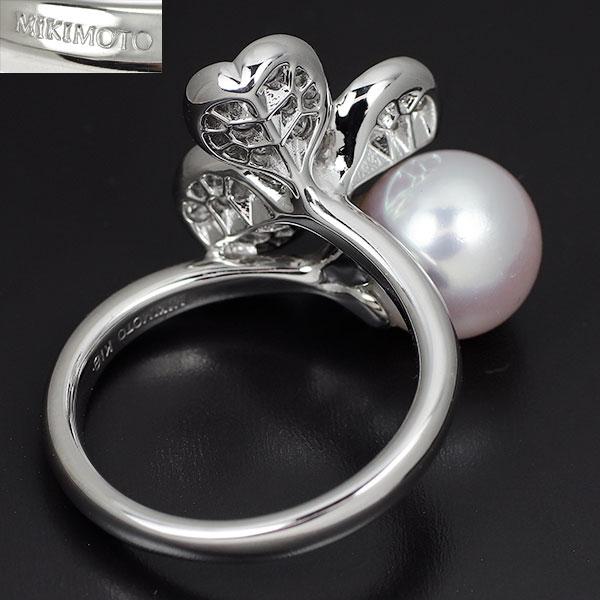 MIKIMOTO ミキモト K18WG アコヤ真珠 ダイヤモンド リング MIKIMOTO ミキモト K18WG アコヤ真珠 ダイヤモンド リング