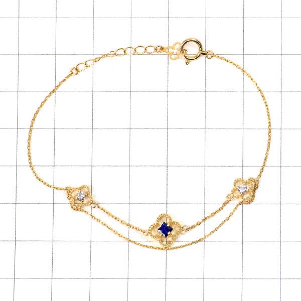 K18YG サファイア ダイヤモンド ブレスレット 0.17ct D0.10ct K18YG サファイア ダイヤモンド ブレスレット 0.17ct D0.10ct