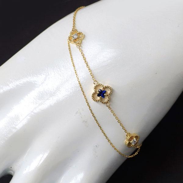 K18YG サファイア ダイヤモンド ブレスレット 0.17ct D0.10ct K18YG サファイア ダイヤモンド ブレスレット 0.17ct D0.10ct