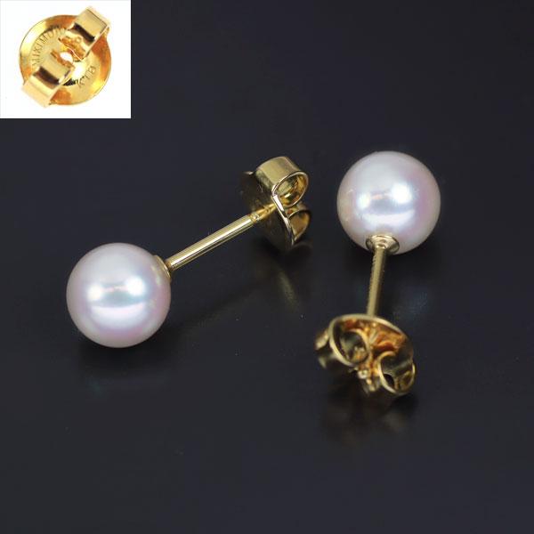 MIKIMOTO ミキモト K18YG アコヤ真珠 ピアス 径約6.6mm スタッド MIKIMOTO ミキモト K18YG アコヤ真珠 ピアス 径約6.6mm スタッド