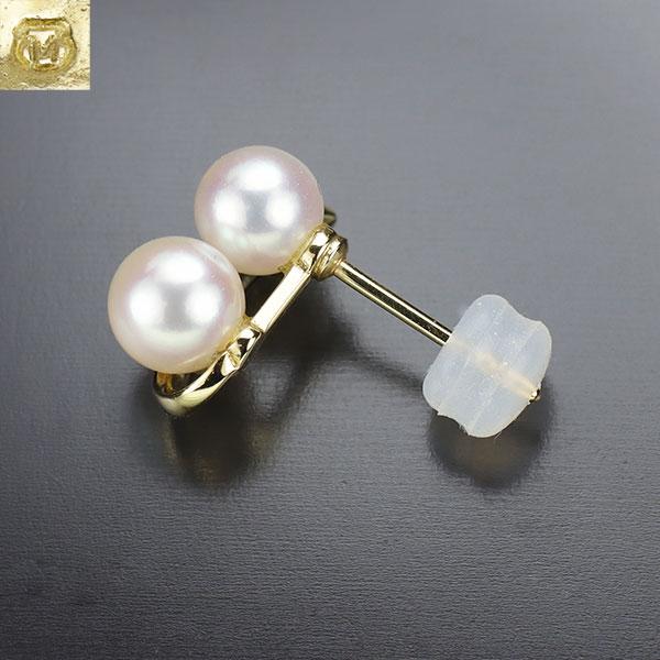 MIKIMOTO ミキモト K18YG アコヤ真珠 ピアス 径約5.1-5.4mm 片方 MIKIMOTO ミキモト K18YG アコヤ真珠 ピアス 径約5.1-5.4mm 片方