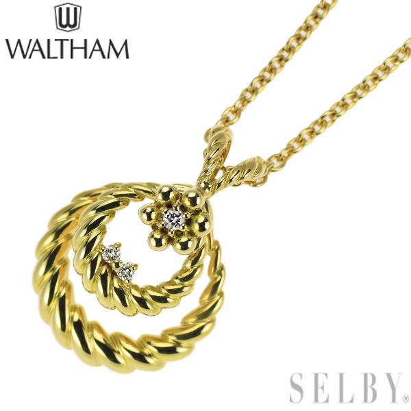 WALTHAM ウォルサム K18YG ダイヤモンド ペンダントネックレス 新入荷  