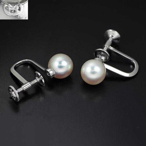 MIKIMOTO ミキモト K14WG アコヤ 真珠/パール イヤリング 径約7.0mm 新  