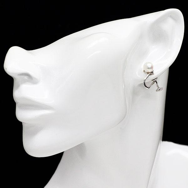 MIKIMOTO ミキモト K14WG アコヤ 真珠/パール イヤリング 径約7.0mm 新  