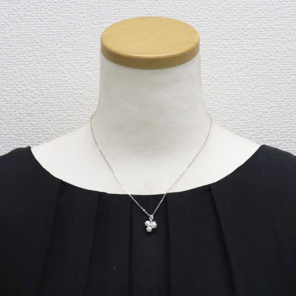 MIKIMOTO ミキモト K18WG アコヤ 真珠/パール ダイヤモンド ペンダント  