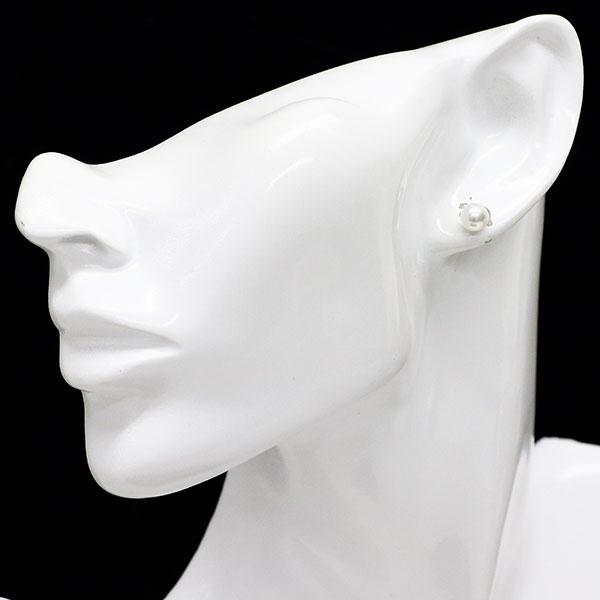 MIKIMOTO ミキモト K18WG アコヤ 真珠 ピアス 径約6.1mm スタッド 新  
