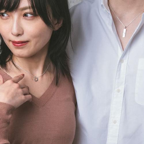 ペアネックレス 安い 学生 30代 40代 刻印 大人 人気 カップル ペア ネックレス 2本セット セミオーダーメイド 020N-KS* (S21)_2