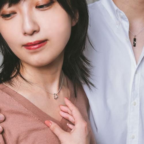 ペアネックレス 安い 学生 30代 40代 刻印 大人 人気 カップル ペア ネックレス 2本セット セミオーダーメイド 020N-KS* (S21)_3