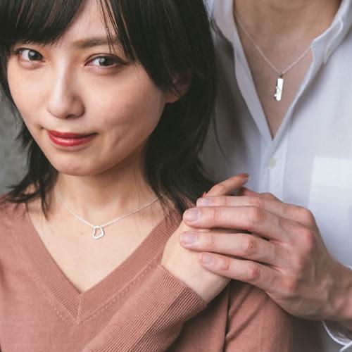 ペアネックレス 安い 学生 30代 40代 刻印 大人 人気 カップル ペア ネックレス 2本セット セミオーダーメイド 020N-KS* (S21)_5
