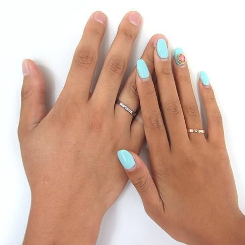 ペアリング カップル 2個セット 刻印 結婚指輪 大きいサイズ 指輪 40代 シルバー925 セミオーダーメイド 032R-KS-BKPK^ | Fiss | 01