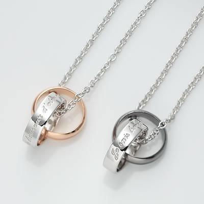 ペアネックレス 刻印 安い 学生 刻印 30代 40代 50代 大人 カップル ペア 人気 close to me SN13-081-082の画像