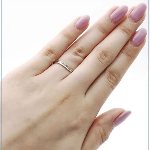 結婚指輪 プラチナ ペアリング シルバー PT950 安い 指輪 ヒロインマリッジ Ladies Firstシリーズ 11-22-4109-SVPT (L28)の画像
