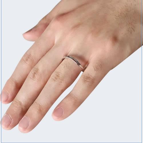 結婚指輪 プラチナ ペアリング シルバー PT950 安い 指輪 ヒロインマリッジ Ladies Firstシリーズ 11-22-4109-SVPT (L28)の画像