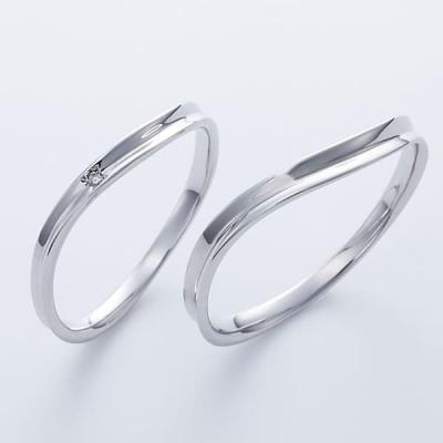 結婚指輪 プラチナ ペアリング シルバー PT950 安い 指輪 ヒロインマリッジ Ladies Firstシリーズ 11-22-4109-SVPT (L28)の画像