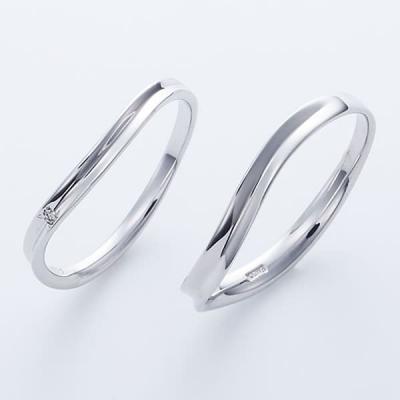 結婚指輪 プラチナ ペアリング シルバー PT950 安い 指輪 ヒロインマリッジ Ladies Firstシリーズ 11-22-4109-SVPT (L28)の画像