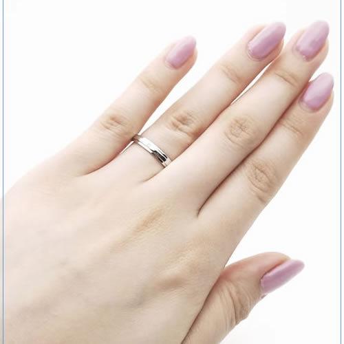 結婚指輪 プラチナ ペアリング シルバー PT950 安い 指輪 ヒロインマリッジ Ladies Firstシリーズ 11-22-4161-SVPT (L28)の画像