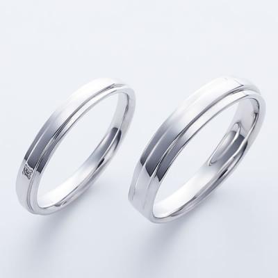 結婚指輪 プラチナ ペアリング シルバー PT950 安い 指輪 ヒロインマリッジ Ladies Firstシリーズ 11-22-4161-SVPT (L28)の画像