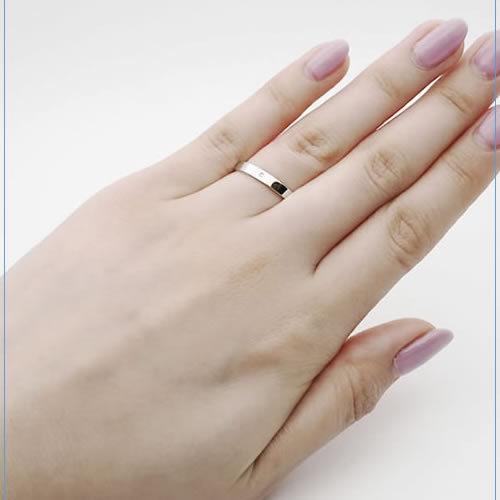 結婚指輪 プラチナ ペアリング シルバー PT950 安い 指輪 ヒロインマリッジ Ladies Firstシリーズ 11-22-4164-SVPT (L28)の画像