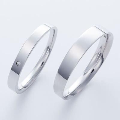 結婚指輪 プラチナ ペアリング シルバー PT950 安い 指輪 ヒロインマリッジ Ladies Firstシリーズ 11-22-4164-SVPT (L28)の画像