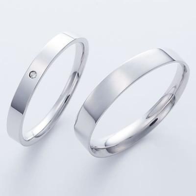 結婚指輪 プラチナ ペアリング シルバー PT950 安い 指輪 ヒロインマリッジ Ladies Firstシリーズ 11-22-4164-SVPT (L28)の画像