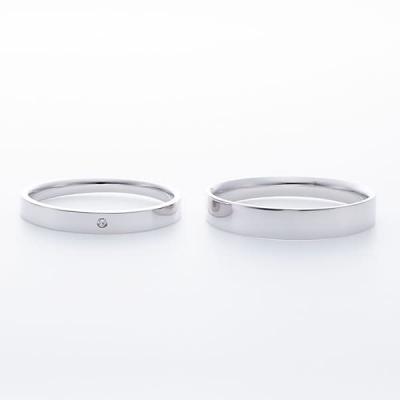 結婚指輪 プラチナ ペアリング シルバー PT950 安い 指輪 ヒロインマリッジ Ladies Firstシリーズ 11-22-4164-SVPT (L28)の画像