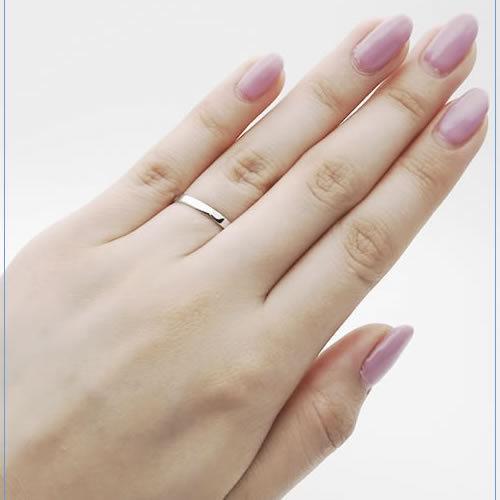 結婚指輪 プラチナ ペアリング シルバー PT950 安い 指輪 ヒロインマリッジ Ladies Firstシリーズ 11-22-4180-SVPT (L28)の画像