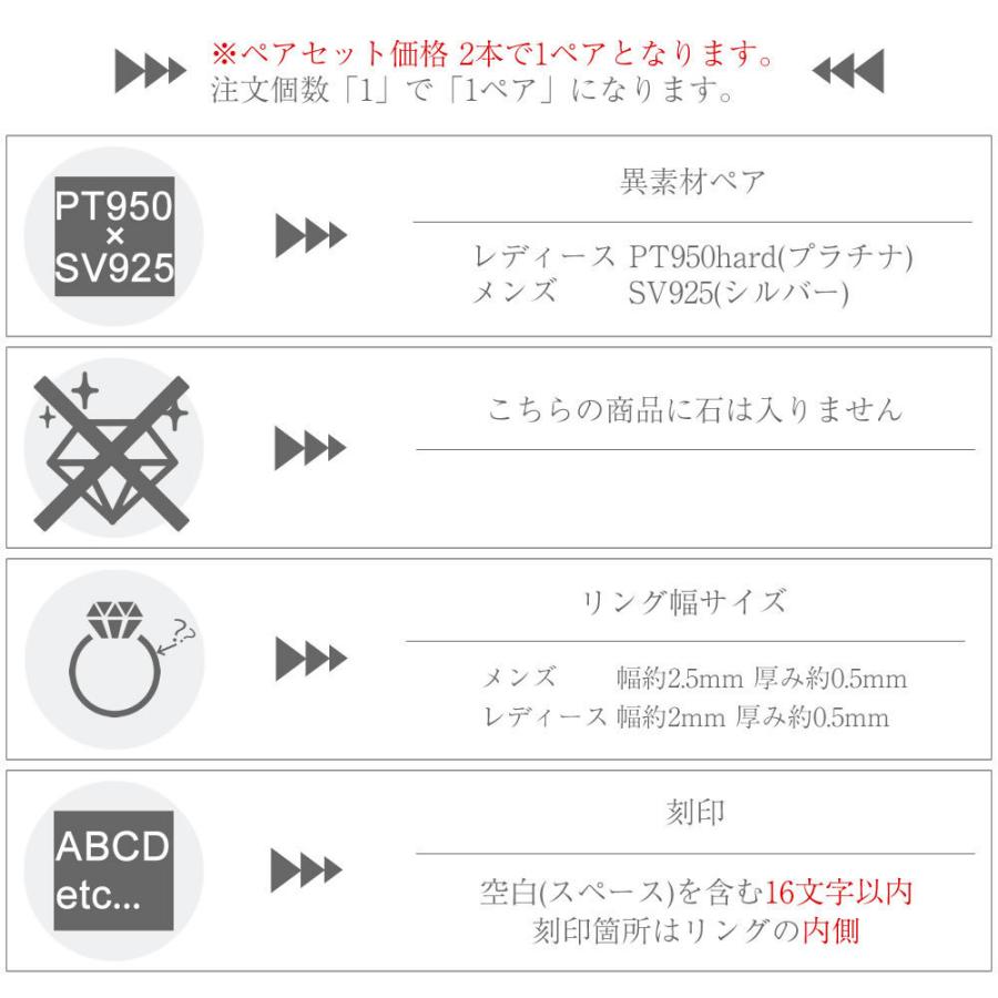 結婚指輪 プラチナ ペアリング シルバー PT950 安い 指輪 ヒロインマリッジ Ladies Firstシリーズ 11-22-4180-SVPT (L28)の画像