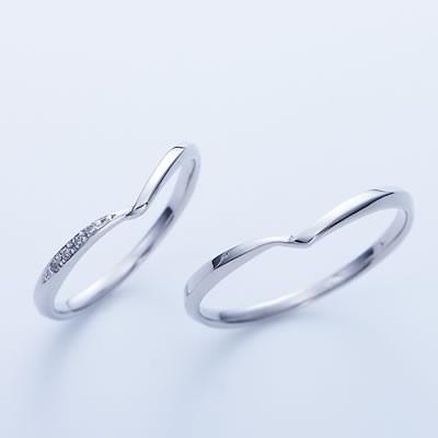 結婚指輪 プラチナ マリッジリング ペアリング 安い 指輪 ペア 40代  50代 V字ライン 無料刻印 Ange 11-22-4234-pt (L28)の画像