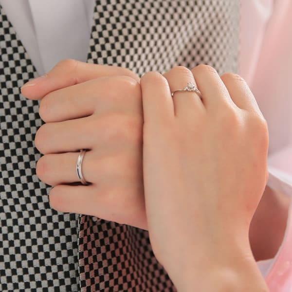結婚指輪 婚約指輪 ホワイトゴールド シルバー K10 安い 指輪 ヒロインマリッジ プロミスシリーズ 11-4109SV_26-0159K10WG (L35)の画像