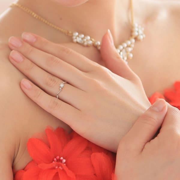 結婚指輪 婚約指輪 ホワイトゴールド シルバー K10 安い 指輪 ヒロインマリッジ プロミスシリーズ 11-4109SV_26-0159K10WG (L35)の画像