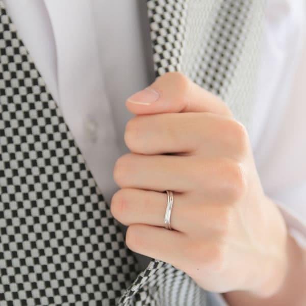 結婚指輪 婚約指輪 ホワイトゴールド シルバー K10 安い 指輪 ヒロインマリッジ プロミスシリーズ 11-4109SV_26-0159K10WG (L35)の画像